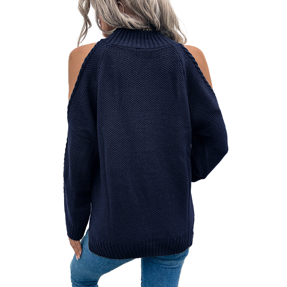 Loose Sweater Autumn Winter Off-the-shoulder Warm Top Loose Sweater