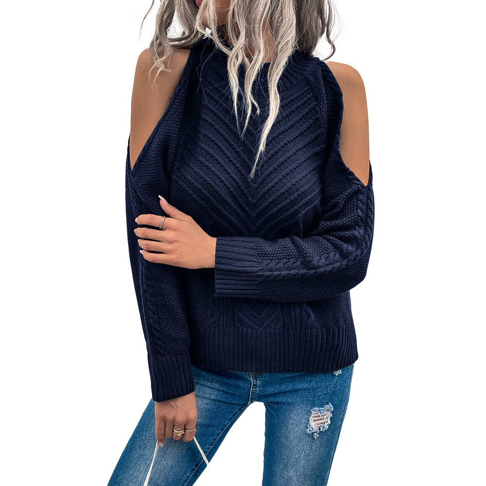 Loose Sweater Autumn Winter Off-the-shoulder Warm Top Loose Sweater