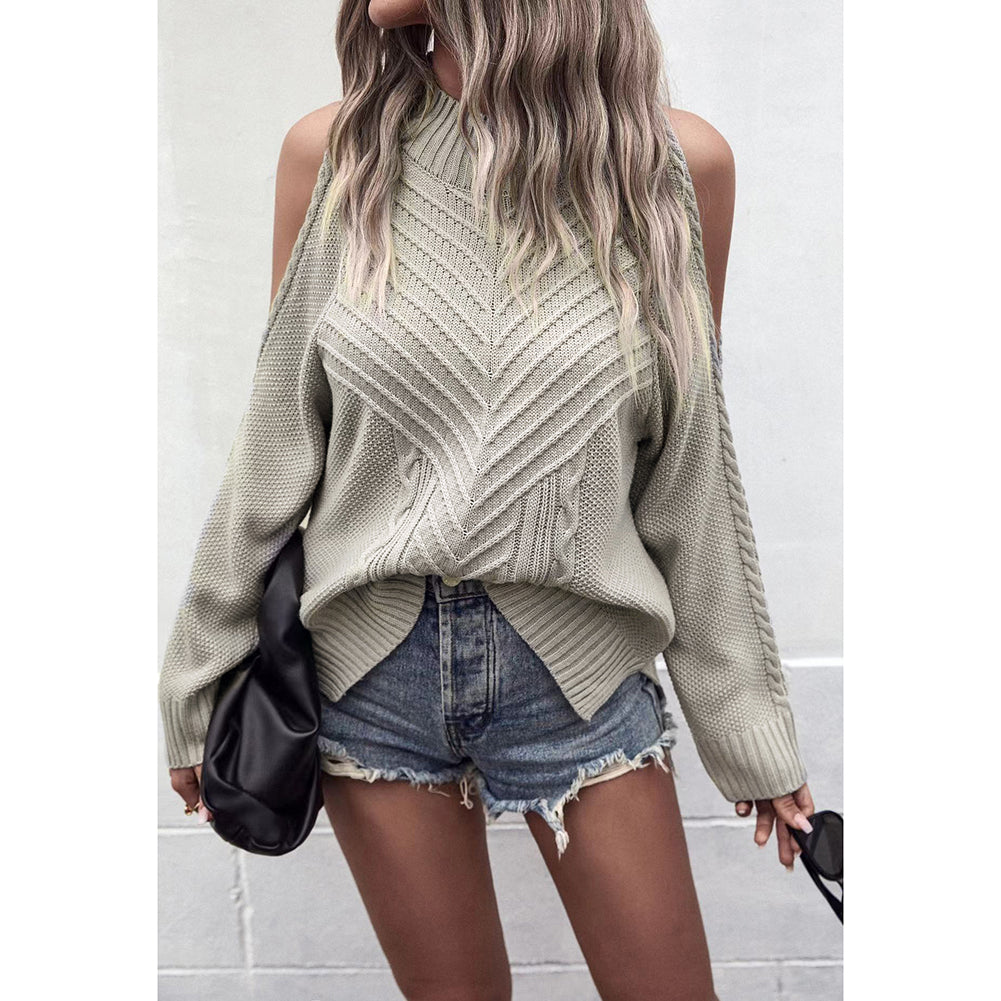 Loose Sweater Autumn Winter Off-the-shoulder Warm Top Loose Sweater