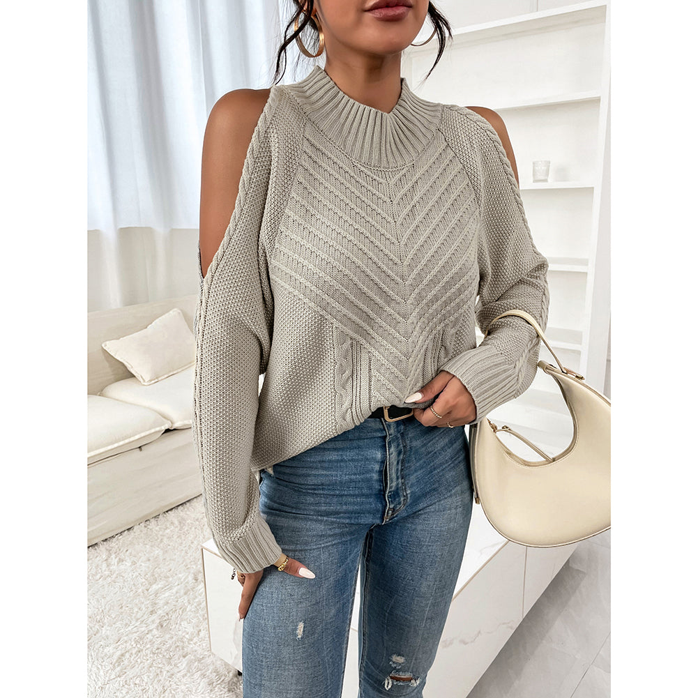 Loose Sweater Autumn Winter Off-the-shoulder Warm Top Loose Sweater