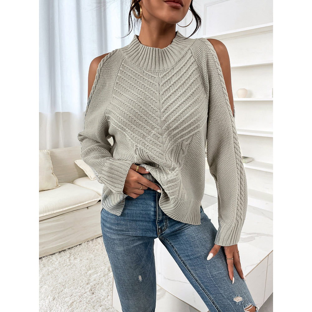 Loose Sweater Autumn Winter Off-the-shoulder Warm Top Loose Sweater