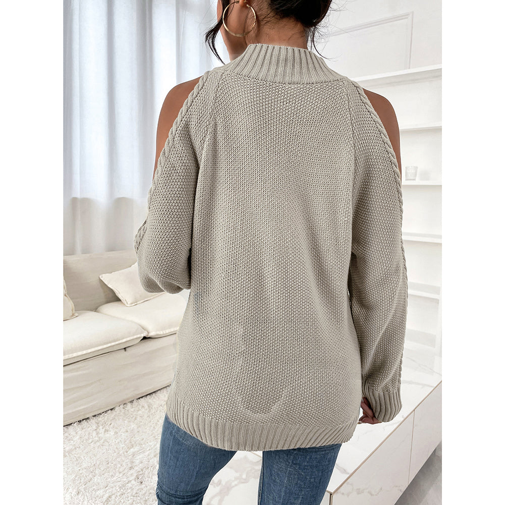 Loose Sweater Autumn Winter Off-the-shoulder Warm Top Loose Sweater