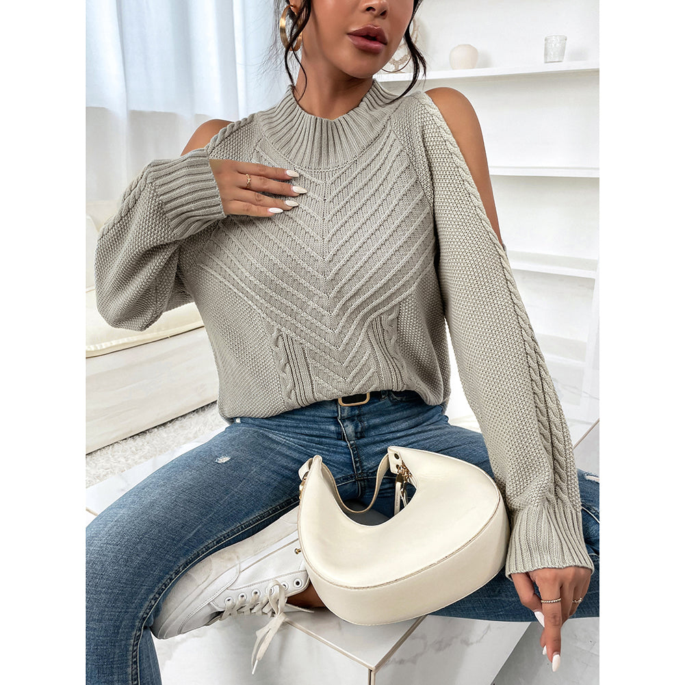 Loose Sweater Autumn Winter Off-the-shoulder Warm Top Loose Sweater
