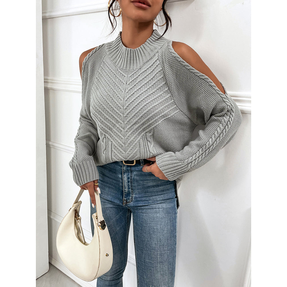 Loose Sweater Autumn Winter Off-the-shoulder Warm Top Loose Sweater