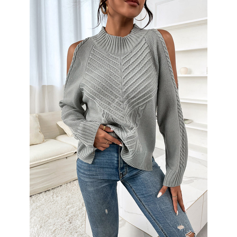Loose Sweater Autumn Winter Off-the-shoulder Warm Top Loose Sweater