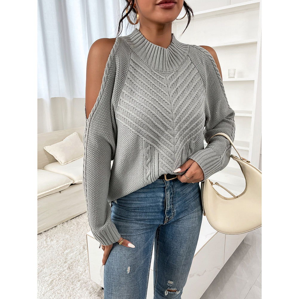 Loose Sweater Autumn Winter Off-the-shoulder Warm Top Loose Sweater