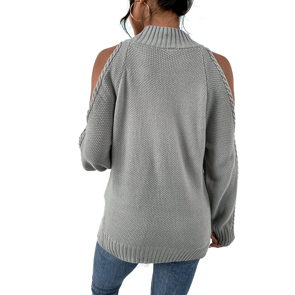 Loose Sweater Autumn Winter Off-the-shoulder Warm Top Loose Sweater
