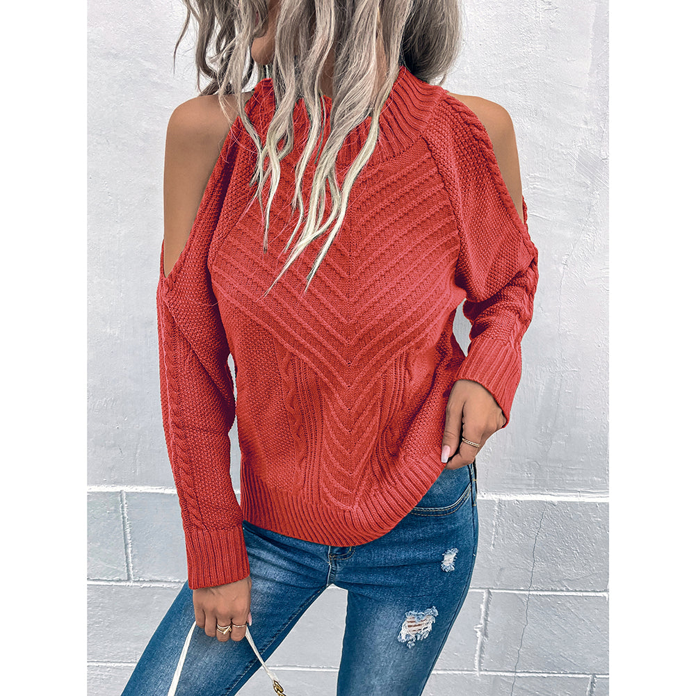 Loose Sweater Autumn Winter Off-the-shoulder Warm Top Loose Sweater