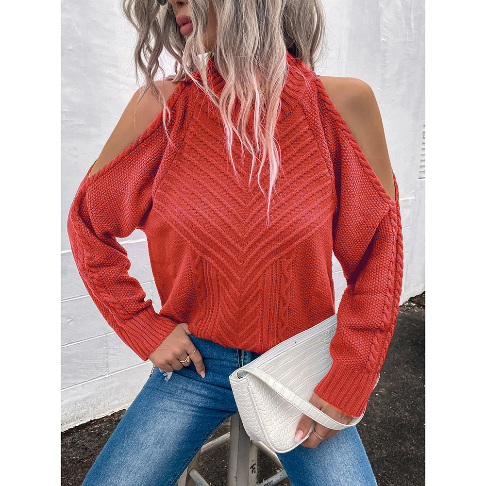 Loose Sweater Autumn Winter Off-the-shoulder Warm Top Loose Sweater