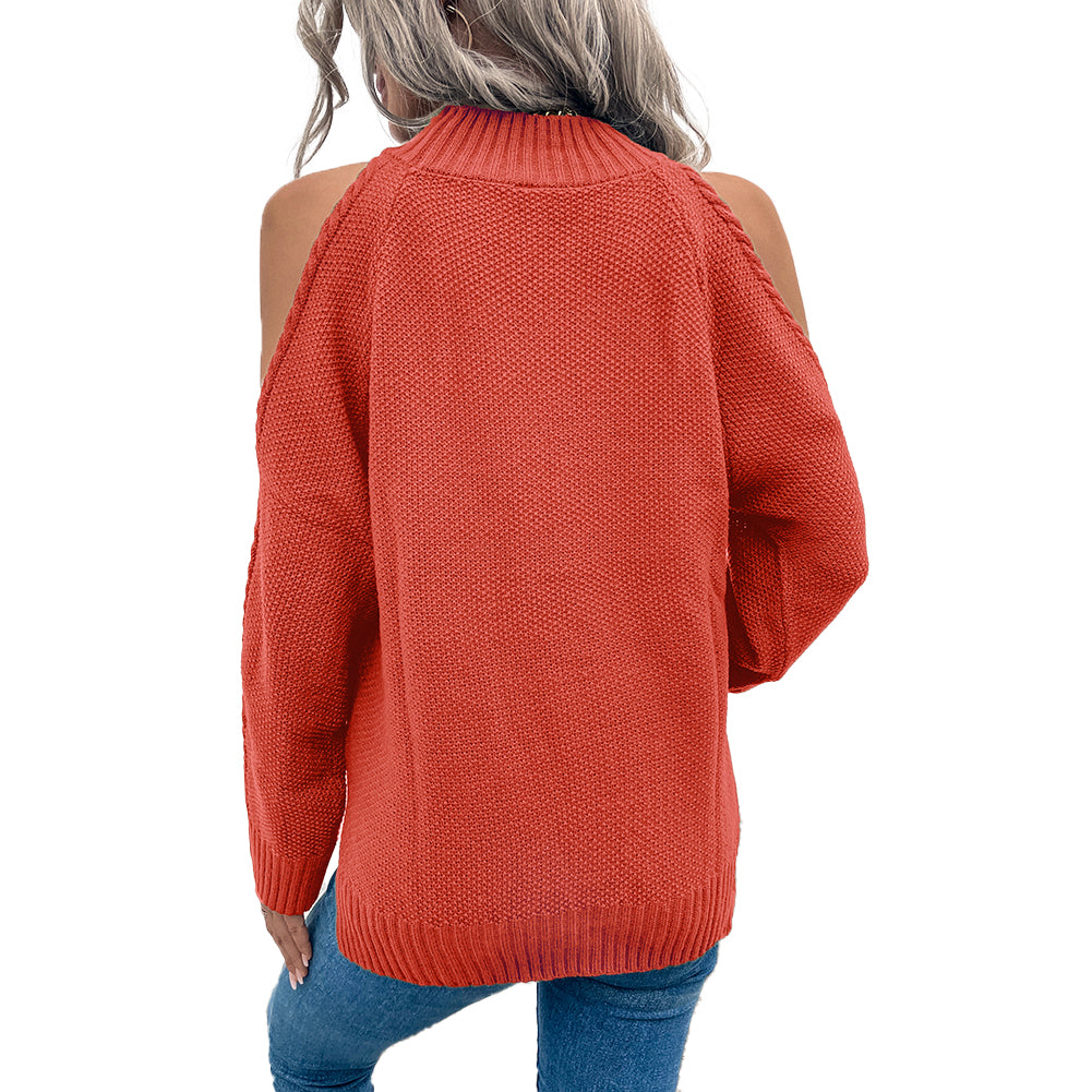 Loose Sweater Autumn Winter Off-the-shoulder Warm Top Loose Sweater
