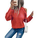 Loose Sweater Autumn Winter Off-the-shoulder Warm Top Loose Sweater