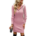 YESFASHION Sweaters Skirt Winter Waist Slim Warm One-step Dress