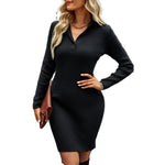 YESFASHION Sweaters Skirt Winter Waist Slim Warm One-step Dress