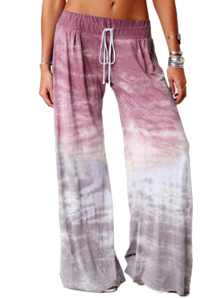 YESFASHION Loose Gradient Pants Yoga Wide Leg Sports Trousers