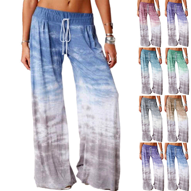 YESFASHION Loose Gradient Pants Yoga Wide Leg Sports Trousers