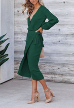 YESFASHION Women Dresses Cross Border Elegant V-neck Knitted Dress