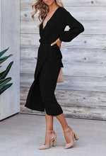 YESFASHION Women Dresses Cross Border Elegant V-neck Knitted Dress