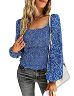 YESFASHION Self-designed Square Collar Shirt Four Seasons Women