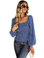 YESFASHION Self-designed Square Collar Shirt Four Seasons Women