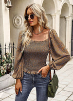 YESFASHION Self-designed Square Collar Shirt Four Seasons Women