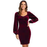 YESFASHION New Square Neck Dress Fashion Slim Bag Hip Open Back Skirt