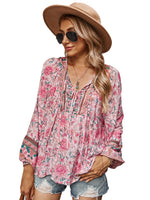 YESFASHION Cross Border Women Fall Romantic Holiday Print Tops
