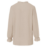 YESFASHION V-neck Shirts Women Fashion Casual Polka Dot Shirts