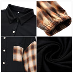 YESFASHION New Plaid Stitching Shirt Women Lapel Loose Shirt Tops