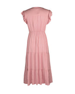 YESFASHION V-neck Sexy Flying Sleeve Solid Color Dress