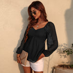 YESFASHION Pullover Tops Women Style Loose All-match Chiffon Shirt