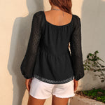 YESFASHION Pullover Tops Women Style Loose All-match Chiffon Shirt