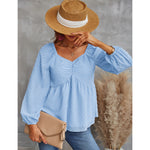 YESFASHION Pullover Tops Women Style Loose All-match Chiffon Shirt