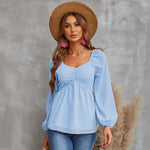 YESFASHION Pullover Tops Women Style Loose All-match Chiffon Shirt