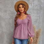 YESFASHION Pullover Tops Women Style Loose All-match Chiffon Shirt