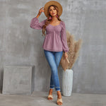 YESFASHION Pullover Tops Women Style Loose All-match Chiffon Shirt