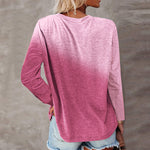 YESFASHION Casual Tie Dye Printed Pocket Long Sleeve T-shirt Tops