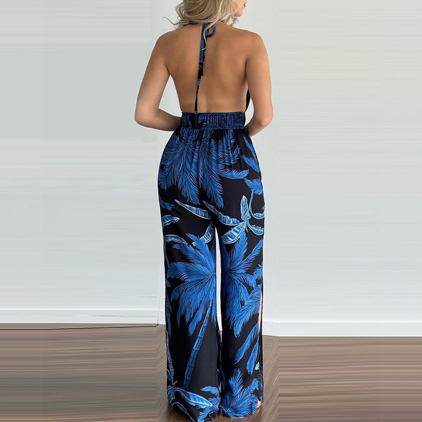 YESFASHION Women's Dress Wish Digital Printing Colorful Jumpsuit
