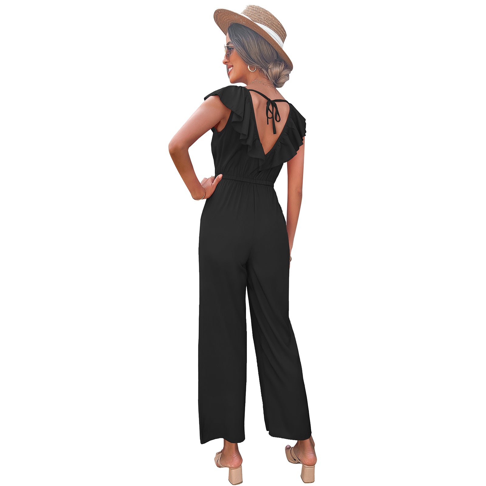 YESFASHION Female Fashionable Waist Slimming Jumpsuit Pants