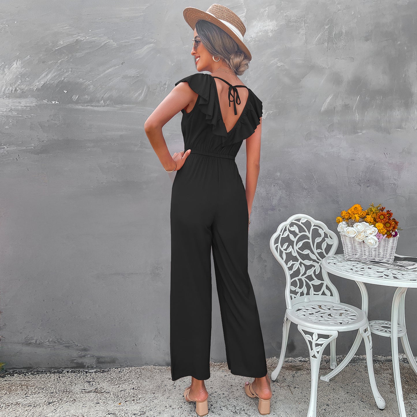 YESFASHION Female Fashionable Waist Slimming Jumpsuit Pants