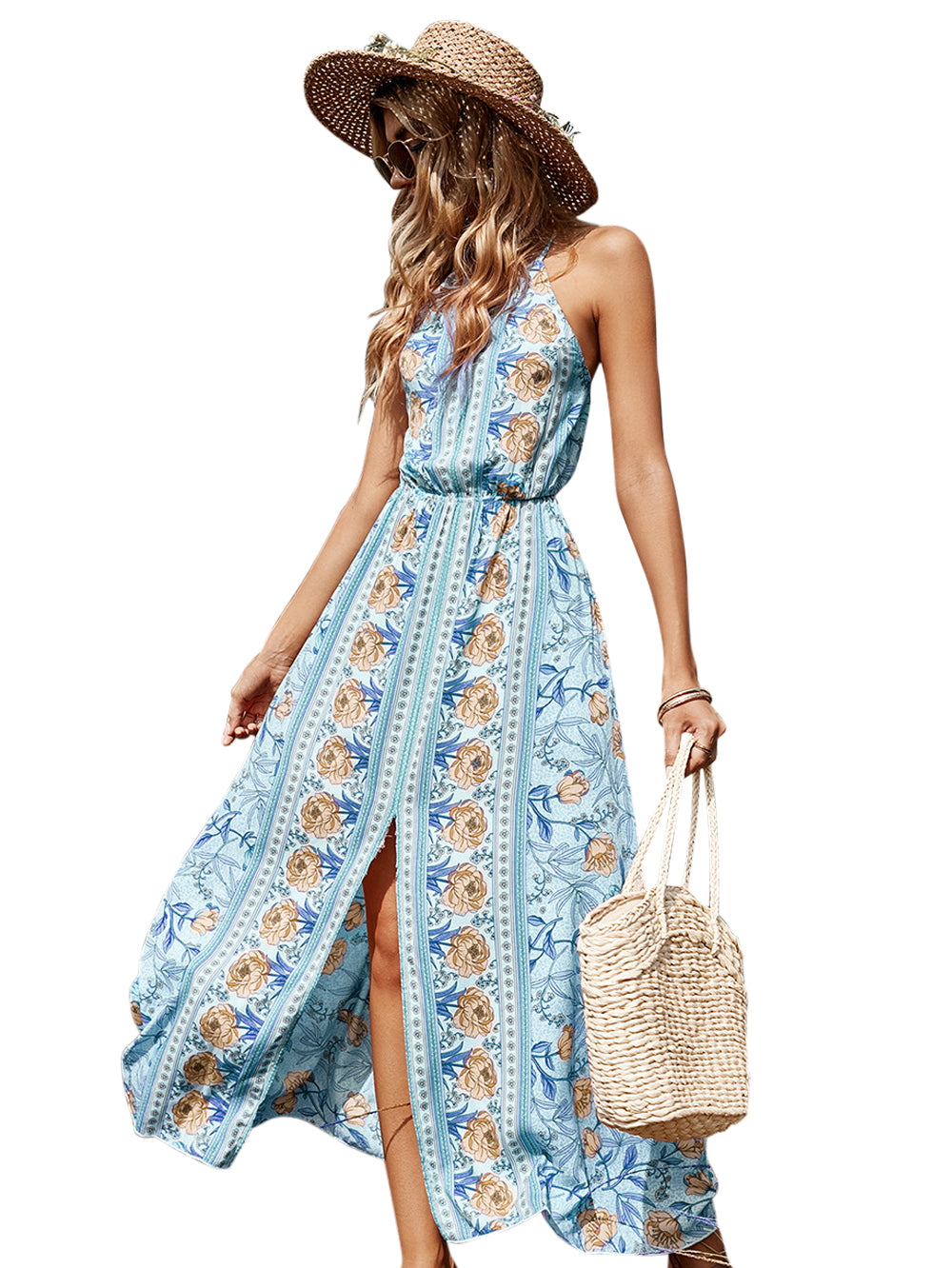 YESFASHION Women Sexy Backless Mid-length Pink Lace-up Suspender Dress