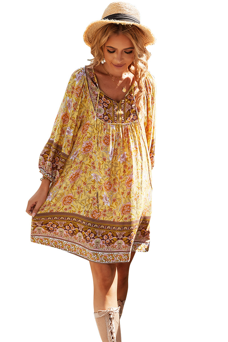 YESFASHION Women Bohemian Dress Summer Loose Skirt