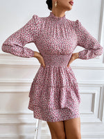 Floral Dress Spring And Autumn Four Seasons Cake Skirt Women