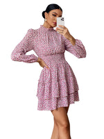 Floral Dress Spring And Autumn Four Seasons Cake Skirt Women