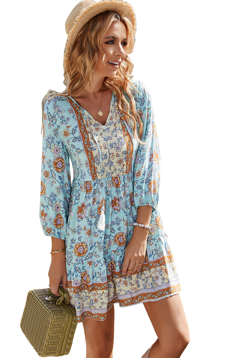 YESFASHION Bohemian Casual Holiday Style Dress Skirt Flower