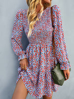 YESFASHION Floral Dress 2022 Winter Long Sleeve All-match A-line Skirt