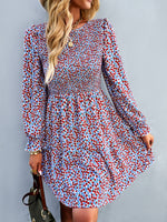 YESFASHION Floral Dress 2022 Winter Long Sleeve All-match A-line Skirt