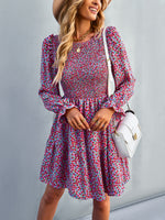 YESFASHION Floral Dress 2022 Winter Long Sleeve All-match A-line Skirt