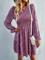 YESFASHION Floral Dress 2022 Winter Long Sleeve All-match A-line Skirt