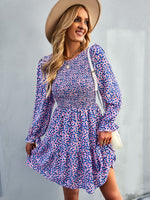 YESFASHION Floral Dress 2022 Winter Long Sleeve All-match A-line Skirt