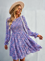 YESFASHION Floral Dress 2022 Winter Long Sleeve All-match A-line Skirt